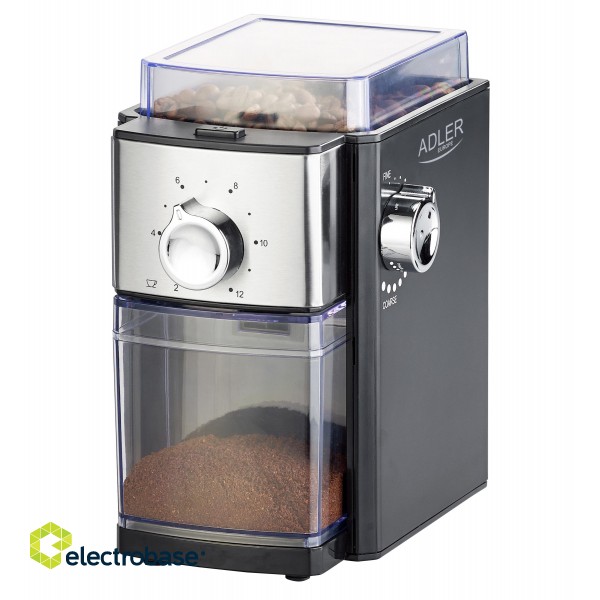 Adler | AD 4448 | Coffee Grinder | 300 W | Coffee beans capacity 250 g | Number of cups 12 per container pc(s) | Black image 1