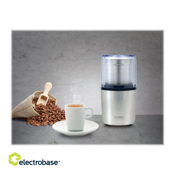 Caso | Electric coffee grinder | 1830 | 200 W W | Lid safety switch | Number of cups 8 pc(s) | Stainless steel image 4