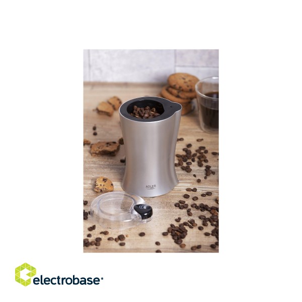 Coffee Grinder Adler | AD 443 | 150 W | Coffee beans capacity 70 g | Number of cups 8 pc(s) | Stainless steel paveikslėlis 9