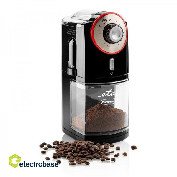 ETA | Perfetto ETA006890000 | Grinder | 100 W | Coffee beans capacity 200 g | Lid safety switch | Number of cups Up to 14 pc(s) | Black image 1