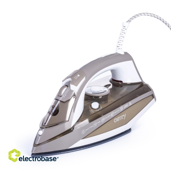 Camry | CR 5018 | Steam Iron | 3000 W | Water tank capacity 320 ml | Continuous steam 40 g/min | Steam boost performance  g/min | Brown/White image 1
