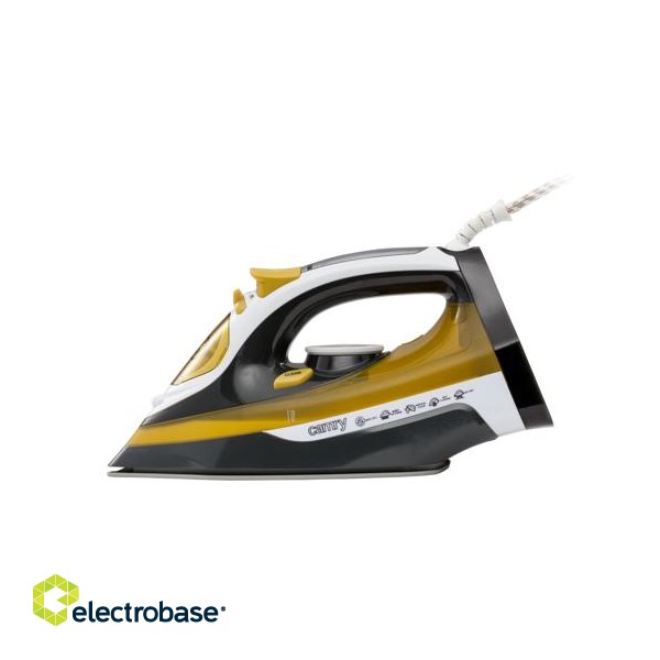 Camry | CR 5029 | Iron | Steam Iron | 2400 W | Water tank capacity  ml | Continuous steam 40 g/min | Steam boost performance 70 g/min | White/Black/Gold image 2