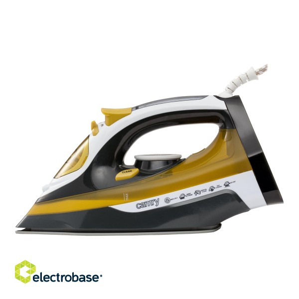 Camry | CR 5029 | Iron | Steam Iron | 2400 W | Water tank capacity  ml | Continuous steam 40 g/min | Steam boost performance 70 g/min | White/Black/Gold image 4