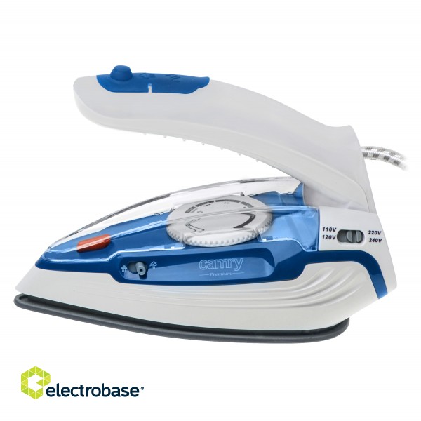 Camry CR 5040 | Steam travel iron | 1600 W | Water tank capacity 80 ml | Continuous steam 10 g/min | Steam boost performance 50 g/min | Blue/White image 2