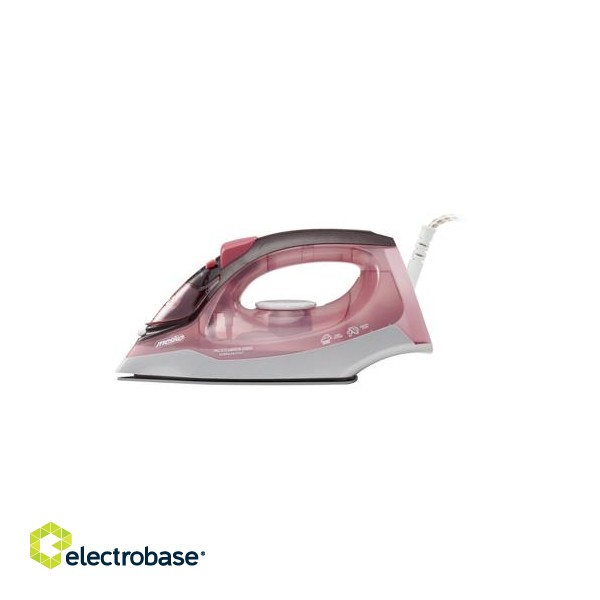 Mesko | MS 5028 | Iron | Steam Iron | 2600 W | Water tank capacity  ml | Continuous steam 35 g/min | Steam boost performance 60 g/min | Pink/Grey image 3