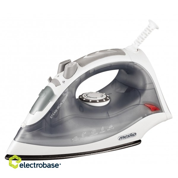 Mesko | MS 5037 | Steam Iron | 2800 W | Water tank capacity 170 ml | Continuous steam 35 g/min | Grey image 1