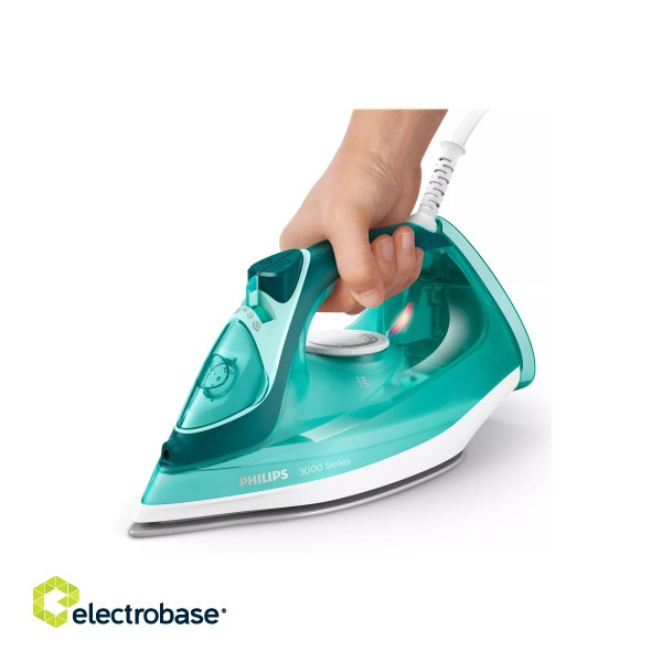 Philips | Iron | DST3030/70 | Steam Iron | 2400 W | Water tank capacity 300 ml | Continuous steam 40 g/min | Steam boost performance 180 g/min | Green фото 8