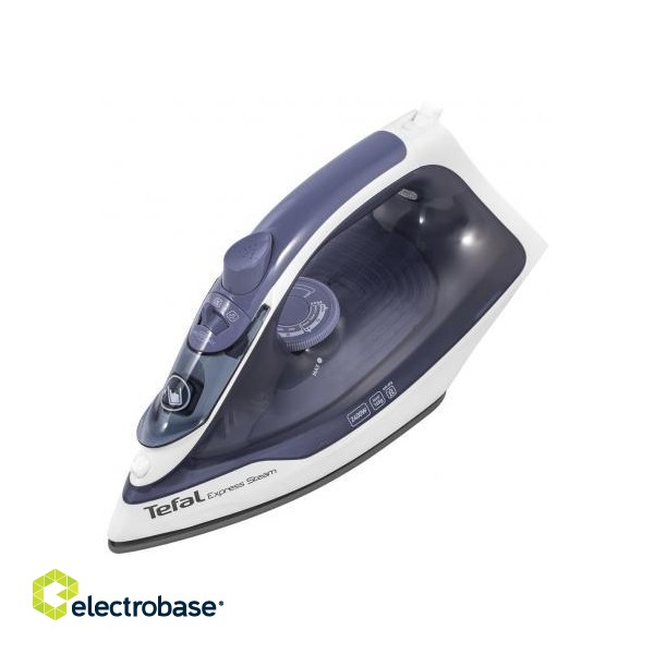 TEFAL | FV2837E0 | Steam Iron | 2400 W | Water tank capacity 150 ml | Continuous steam 35 g/min | Blue/White image 2