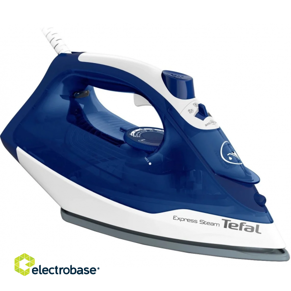 TEFAL | FV2838E0 | Steam Iron | 2400 W | Water tank capacity 270 ml | Continuous steam 40 g/min | Blue/White image 1