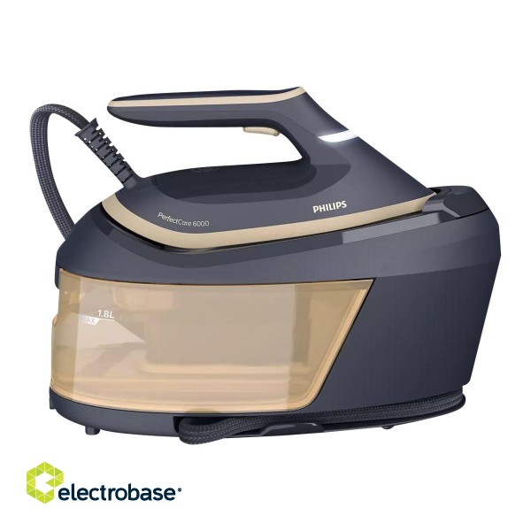 Philips | Steam Generator Iron | PSG6066/20 PerfectCare 6000 Series | 2400 W | 1.8 L | 8 bar | Auto power off | Vertical steam function | Calc-clean function | Black/Gold paveikslėlis 1