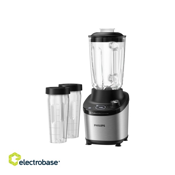 Philips | High Speed Blender | HR3760/10 7000 Series | Tabletop | 1500 W | Jar material Glass | Jar capacity 2 L | Ice crushing | Metal/Black paveikslėlis 1