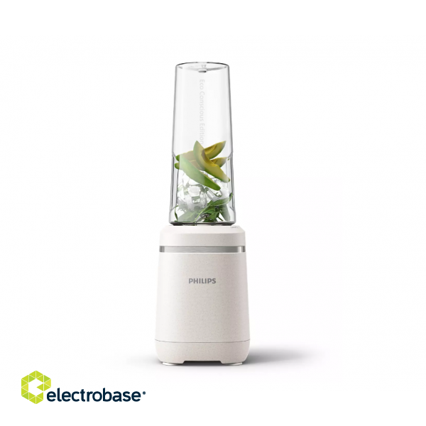 Philips Eco Conscious Edition Blender | HR2500/00 | Tabletop | 350 W | Jar material Glass | Jar capacity 0.6 L | White Matt image 3