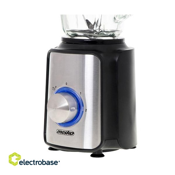 Mesko | Blender | MS 4080 | Tabletop | 600 W | Jar material Glass | Jar capacity 1.5 L | Ice crushing | Black/Silver image 4