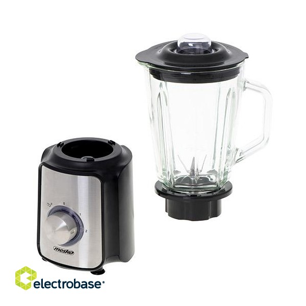 Mesko | Blender | MS 4080 | Tabletop | 600 W | Jar material Glass | Jar capacity 1.5 L | Ice crushing | Black/Silver image 5