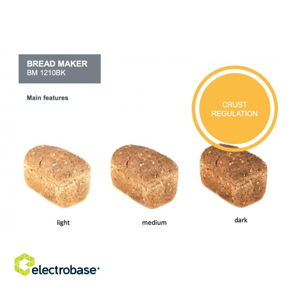 Gorenje | Bread maker | BM1210BK | Power 800 W | Number of programs 12 | Display LCD | Black фото 6