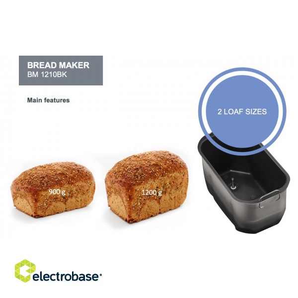Gorenje | Bread maker | BM1210BK | Power 800 W | Number of programs 12 | Display LCD | Black image 7