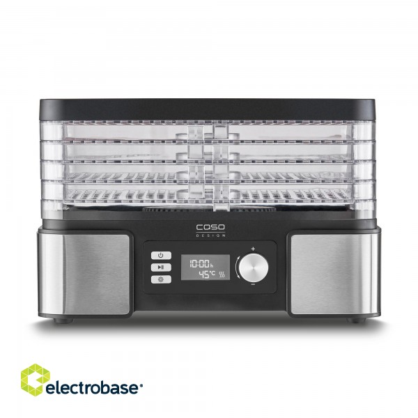 Caso | Food Dehydrator | DH 450 | Power 370-450 W | Number of trays 5 | Temperature control | Integrated timer | Black/Stainless Steel image 1