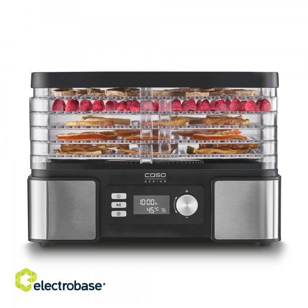 Caso | Food Dehydrator | DH 450 | Power 370-450 W | Number of trays 5 | Temperature control | Integrated timer | Black/Stainless Steel image 3