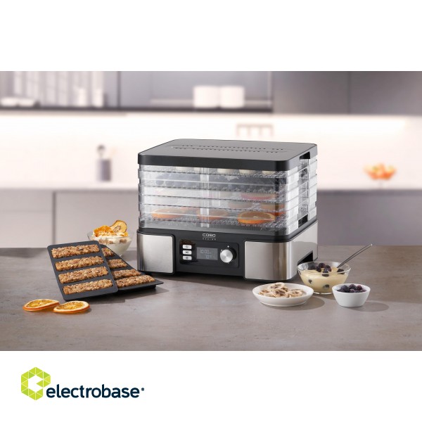 Caso | Food Dehydrator | DH 450 | Power 370-450 W | Number of trays 5 | Temperature control | Integrated timer | Black/Stainless Steel image 5