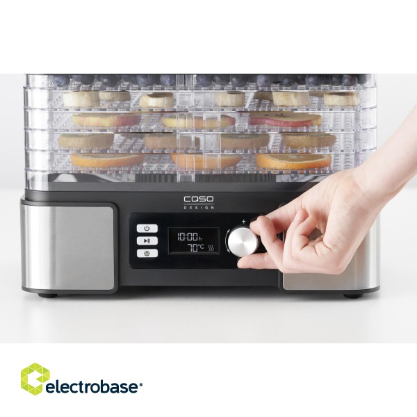 Caso | Food Dehydrator | DH 450 | Power 370-450 W | Number of trays 5 | Temperature control | Integrated timer | Black/Stainless Steel image 4