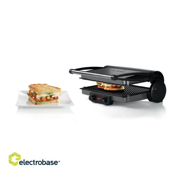 Bosch | TCG4215 | Grill | Contact | 2000 W | Silver/Black image 4
