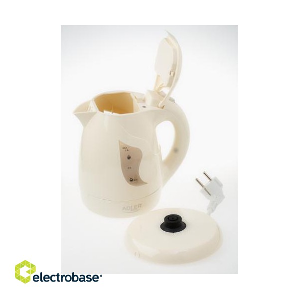 Adler | Kettle | AD 08 b | Standard | 850 W | 1 L | Plastic | 360° rotational base | Beige paveikslėlis 4