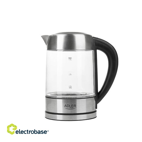 Adler | Kettle | AD 1247 NEW | With electronic control | 1850 - 2200 W | 1.7 L | Stainless steel image 8