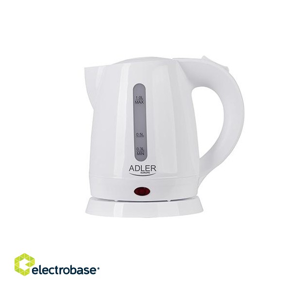 Adler | Kettle | AD 1272 | Electric | 1600 W | 1 L | Stainless steel/Polypropylene | 360° rotational base | White фото 3