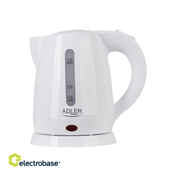 Adler | Kettle | AD 1272 | Electric | 1600 W | 1 L | Stainless steel/Polypropylene | 360° rotational base | White image 2