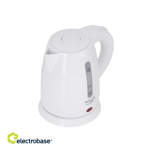 Adler | Kettle | AD 1272 | Electric | 1600 W | 1 L | Stainless steel/Polypropylene | 360° rotational base | White фото 4