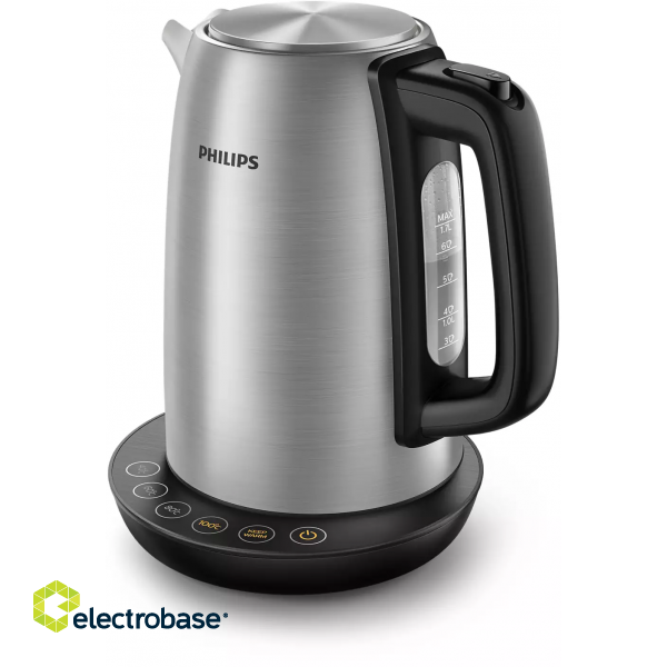 Philips | Kettle | HD9359/90 | Electric | 2200 W | 1.7 L | Stainless steel/Plastic | 360° rotational base | Grey image 2