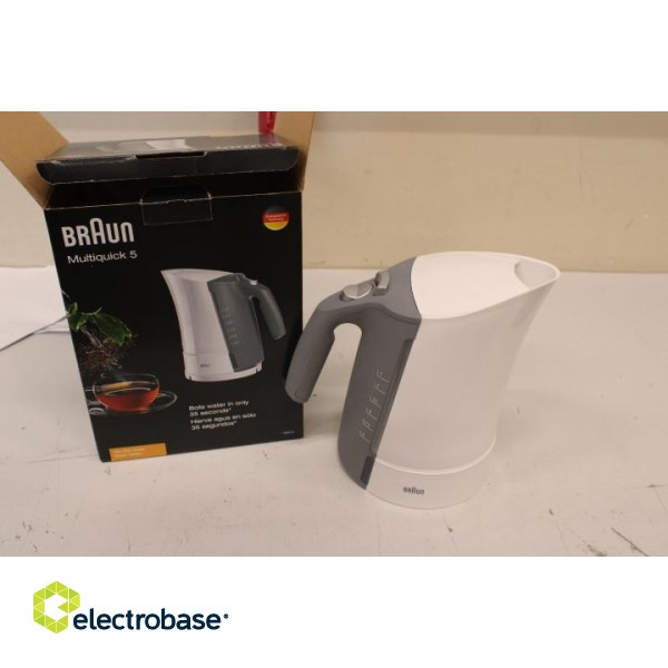 SALE OUT.  | Braun | Kettle | WK500 MultiQuick 5 | Standard | 3000 W | 1.7 L | Plastic | 360° rotational base | White/Grey | MISMATCH PRODUCT INFORMATION ON PACKAGING фото 3