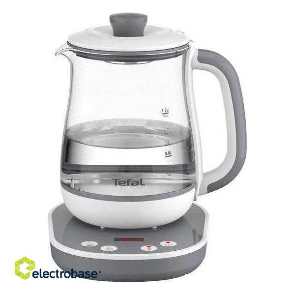 TEFAL Tastea Kettle | BJ551B10 | Tea Kettle | 1400 W | 1.5 L | Glass | 360° rotational base | Grey/White image 2