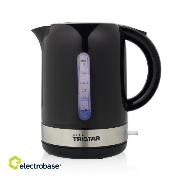 Tristar | Kettle | WK-1343 | Electric | 2200 W | 1.7 L | Plastic | 360° rotational base | Black фото 1