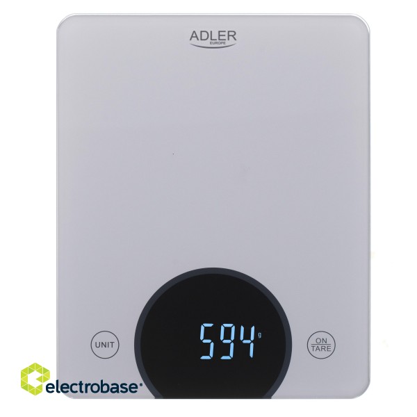 Adler | Kitchen Scale | AD 3173s | Maximum weight (capacity) 10 kg | Graduation 1 g | Display type LED | Grey фото 1