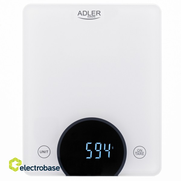 Adler | Kitchen Scale | AD 3173w | Maximum weight (capacity) 10 kg | Graduation 1 g | Display type LED | White paveikslėlis 1