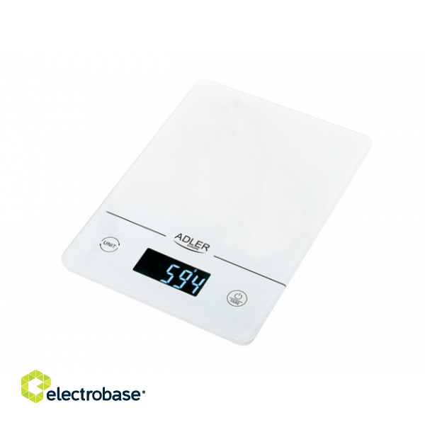 Adler | Kitchen scales | AD 3170 | Maximum weight (capacity) 15 kg | Graduation 1 g | Display type LCD | White image 1