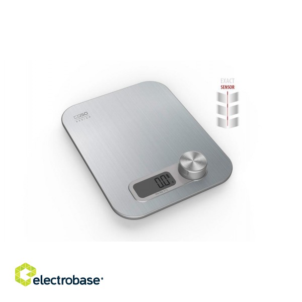 Caso | Design kitchen scale | Maximum weight (capacity) 5 kg | Graduation 1 g | Display type Digital | Stainless Steel image 3