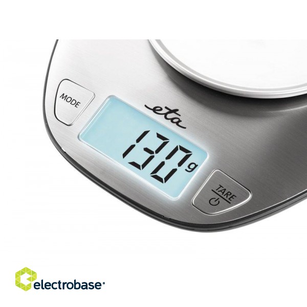 ETA | Kitchen scale | ETA677890000 Dori | Maximum weight (capacity) 5 kg | Graduation 1 g | Display type LCD | Stainless steel paveikslėlis 4