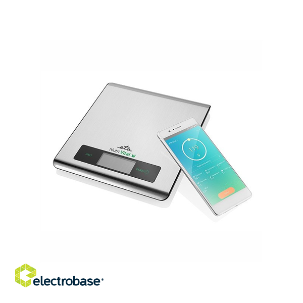 ETA | Kitchen scales with smart application | Nutri Vital | Maximum weight (capacity) 5 kg | Graduation 1 g | Display type LCD | Silver image 1