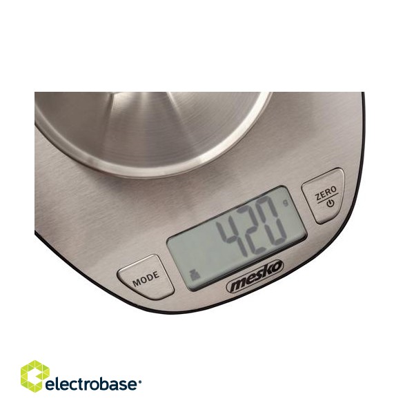 Mesko | Kitchen Scale | MS 3152 | Maximum weight (capacity) 5 kg | Graduation 1 g | Display type LCD | Stainless steel фото 3