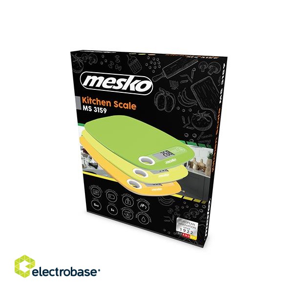Mesko | Kitchen scale | MS 3159g | Maximum weight (capacity) 5 kg | Graduation 1 g | Display type LCD | Green image 4
