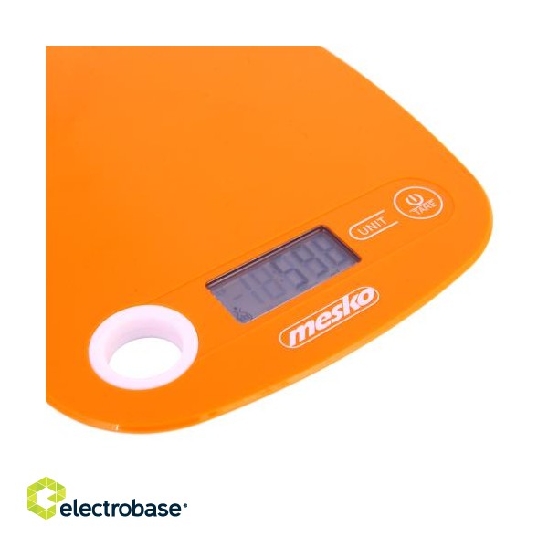 Mesko | Kitchen scale | MS 3159o | Maximum weight (capacity) 5 kg | Graduation 1 g | Display type LCD | Orange image 2