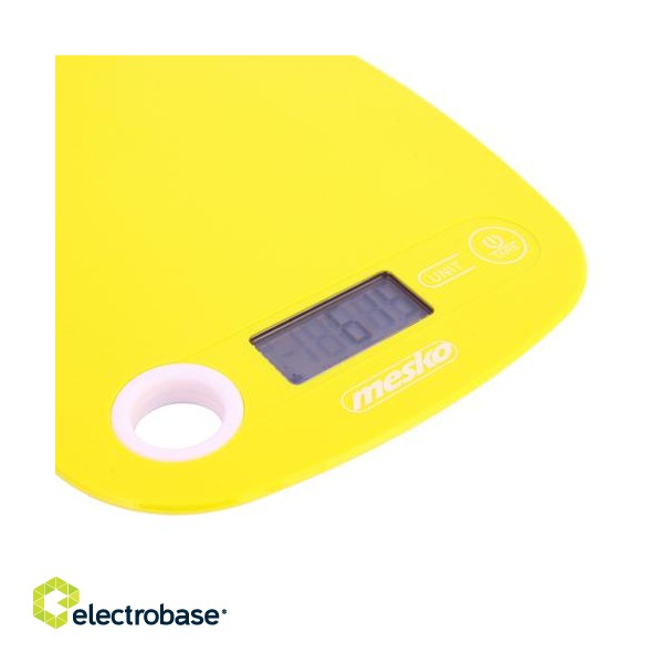 Mesko | Kitchen scale | MS 3159y | Maximum weight (capacity) 5 kg | Graduation 1 g | Display type LCD | Yellow фото 2