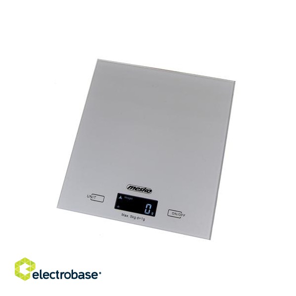 Mesko | Kitchen Scales | MS 3145 | Maximum weight (capacity) 5 kg | Graduation 1 g | Display type LCD | Silver фото 1