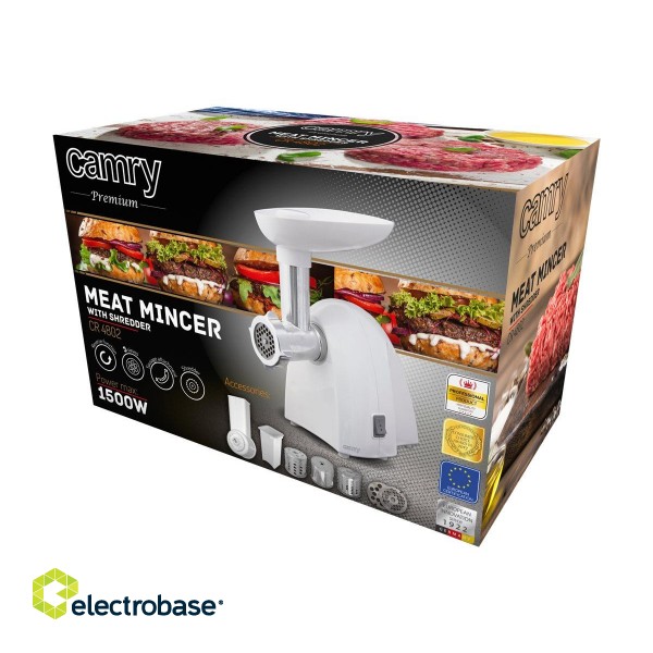 Meat mincer Camry | CR 4802 | White | 600-1500 W | Number of speeds 1 | Middle size sieve image 6