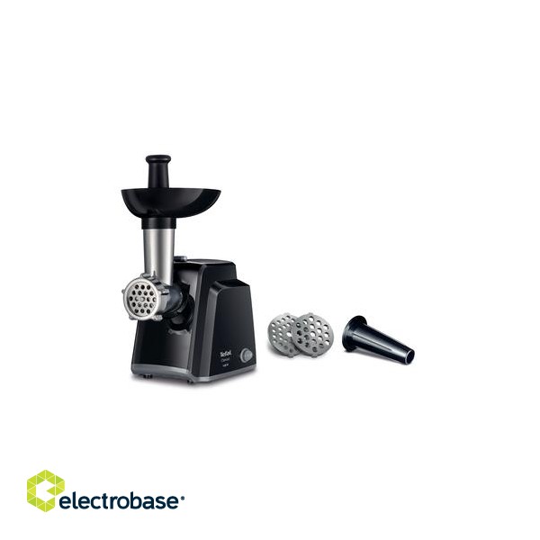 TEFAL | Meat mincer | NE105838 | Black | 1400 W | Number of speeds 1 | Throughput (kg/min) 1.7 | The set includes 3 stainless steel sieves for medium or coarse grinding. image 1