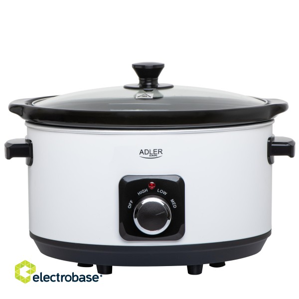 Adler | Slow Cooker | AD 6413w | 290 W | 5.8 L | Number of programs 3 | White image 1