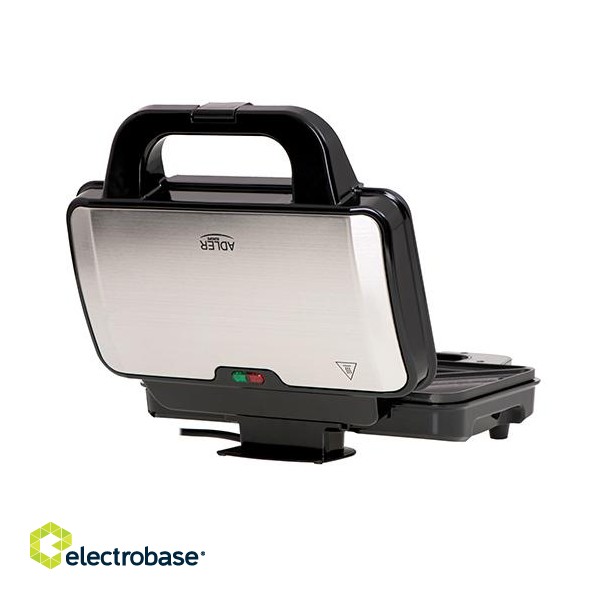 Adler | Sandwich maker | AD 3043 | 900 W | Number of plates 1 | Number of pastry 2 | Black фото 3