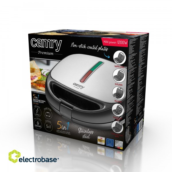 Camry | CR 3042 | Multifunctional Backing Device 5in1 | 800 W | Number of plates 5 | Number of pastry 2 | Diameter  cm | Silver/Black image 7